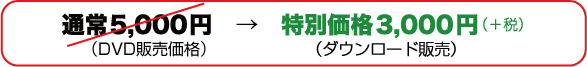 通常5000円　を　特別価格3000円（＋税）